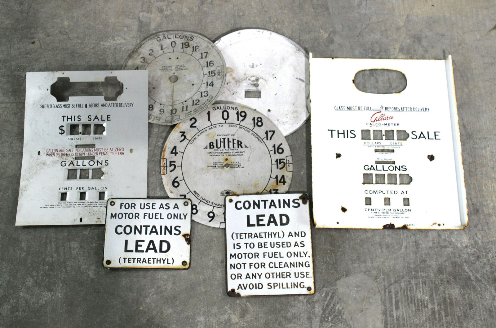 Gas Pump Face Plates and Lead Signs inc. Clock Face (1 of 1)