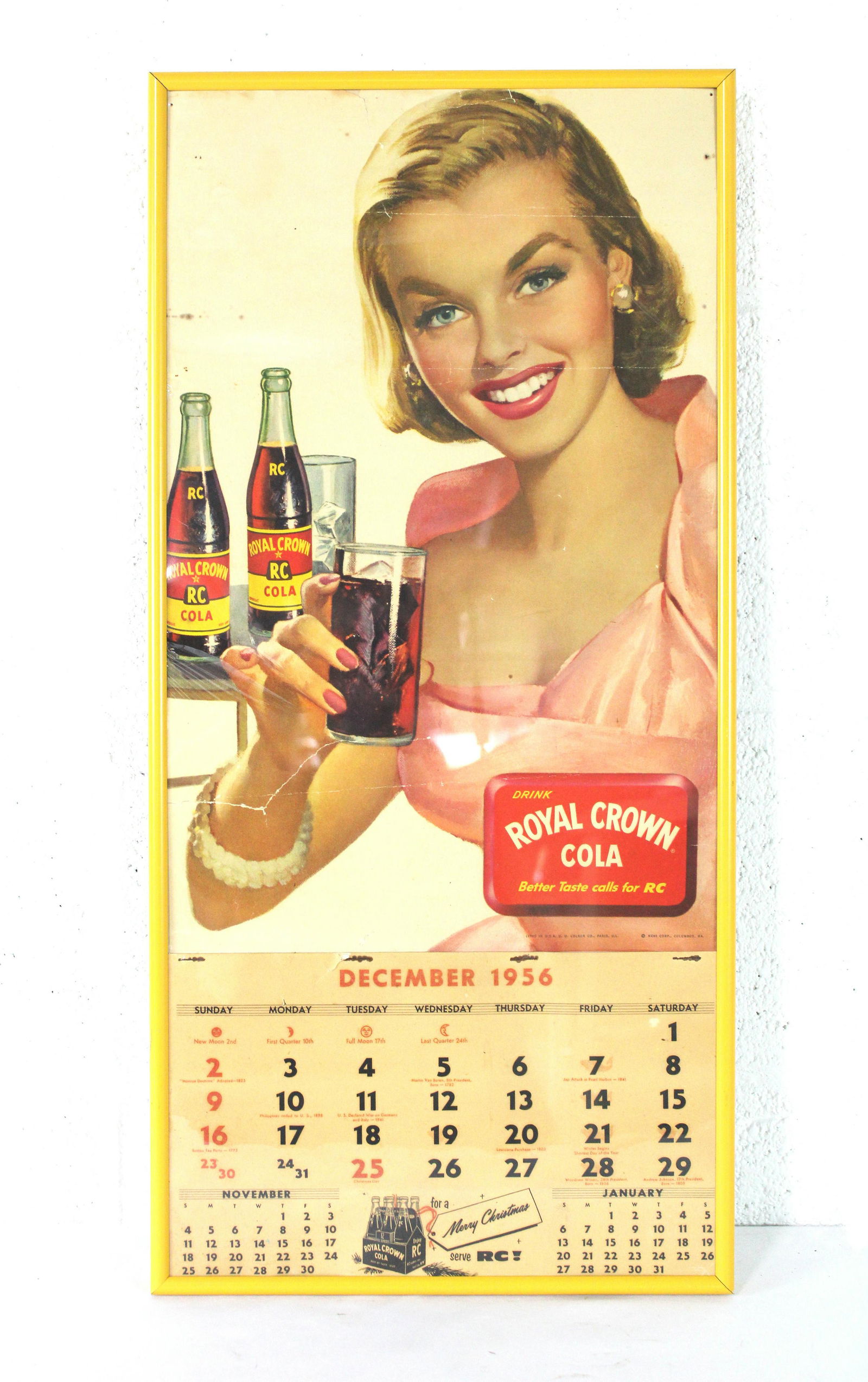 Royal Crown Framed Calendar, 1956 (1 of 1)