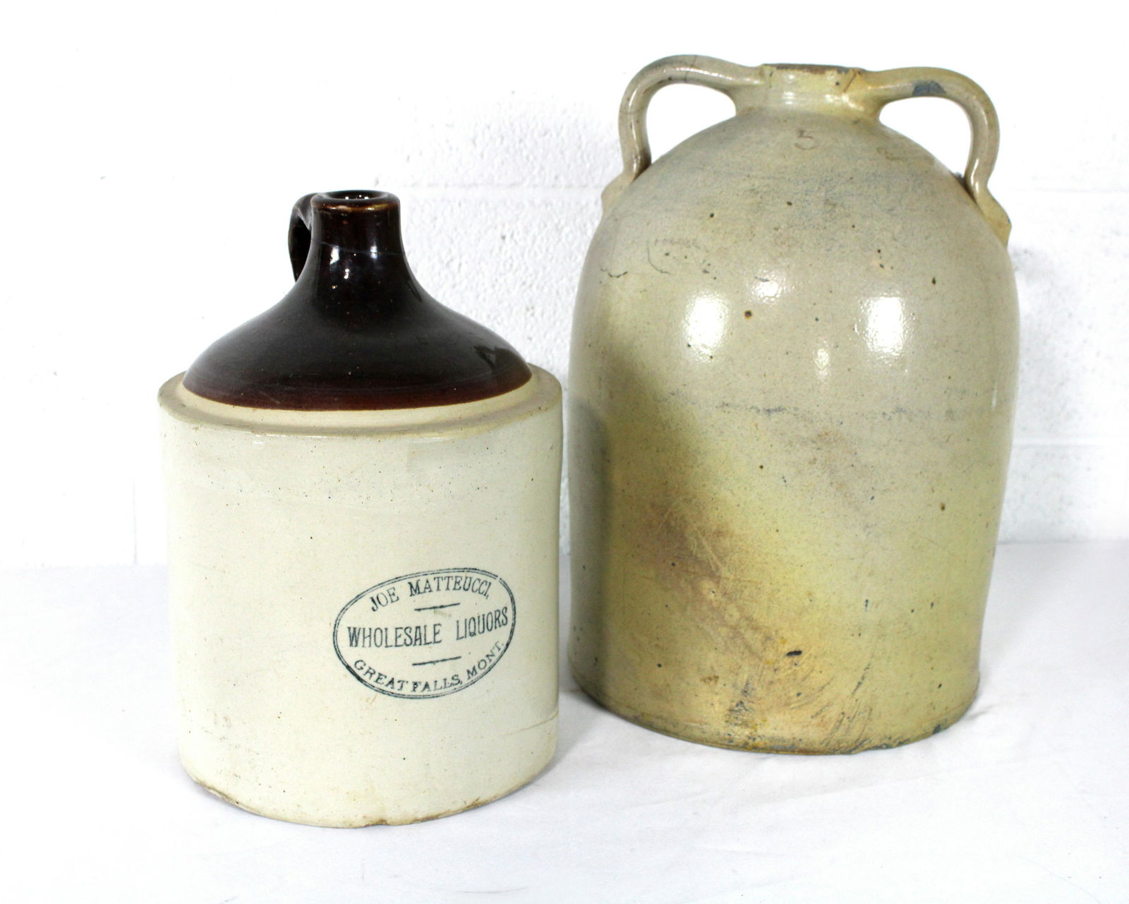 Stoneware Whiskey Jugs Great Falls, Montana (1 of 2)