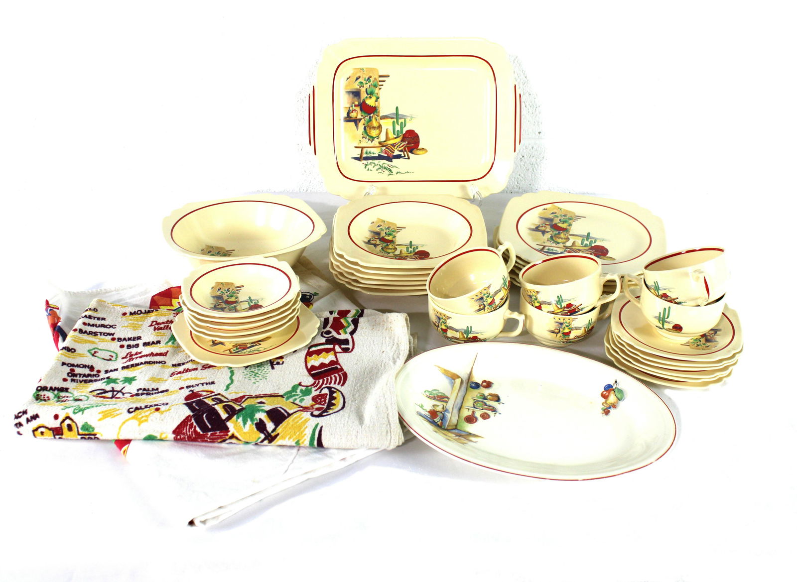 Homer Laughlin "Hacienda" 32 Piece Dish Set, Circa 1938 (1 of 3)