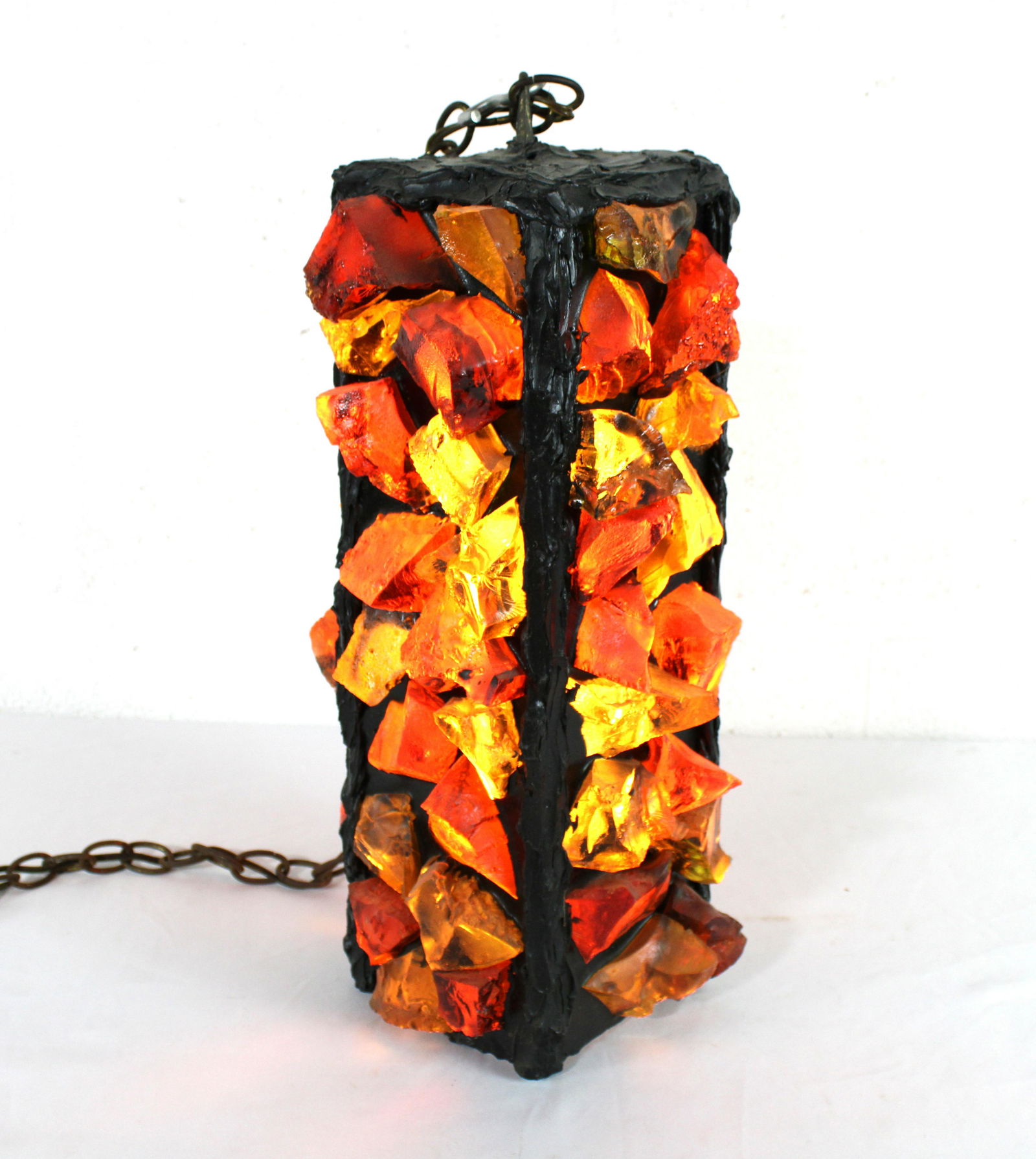 Mid Century Chunky Lucite Swag Lamp (1 of 4)