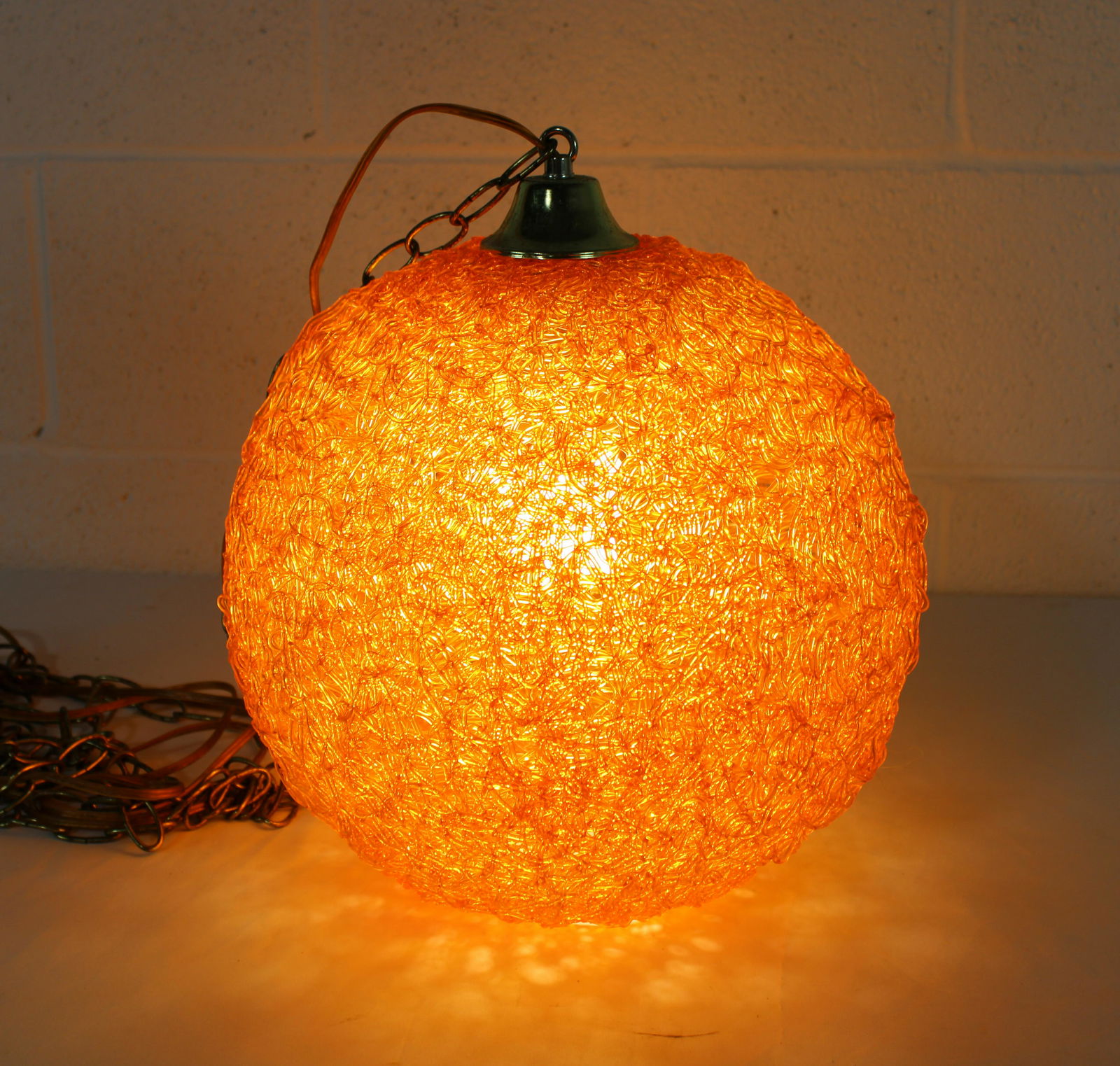 Mid Century Lucite Spaghetti Ball Hanging Pendant (1 of 3)