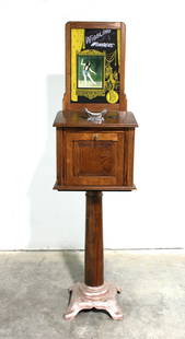 Exhibit Supply "Wiggling Wonders" 1 Cent Peep Show: Exhibit Supply "Wiggling Wonders" 1 Cent Peep Show Viewer, Restored. Custom stand. Has been converted to electric. Includes extra photo slides both original and reprints. This item requires third