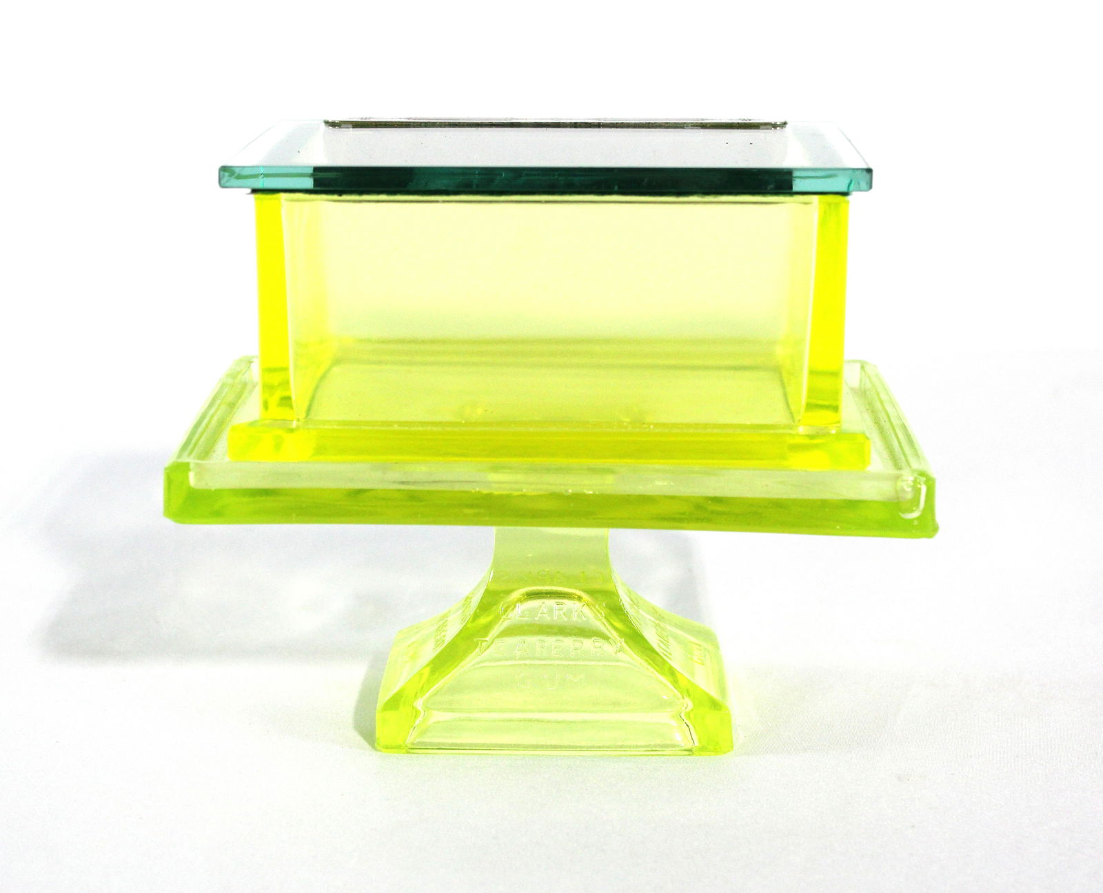 Clark's Teaberry Gum Vaseline Glass Display Stand (1 of 5)