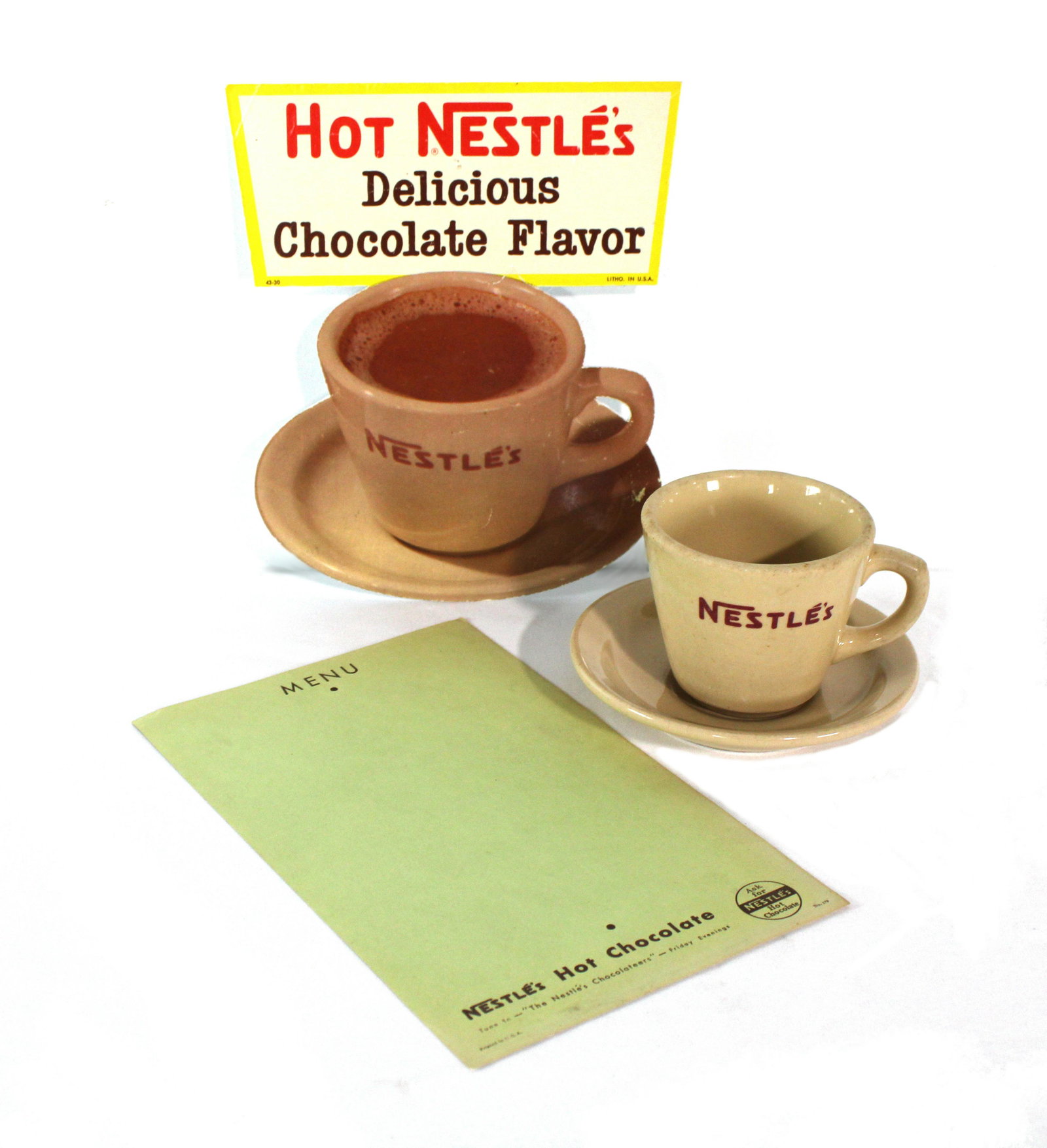 Nestle's Die-Cut Advertisement w/ Cup, Saucer, Menu (1 of 2)