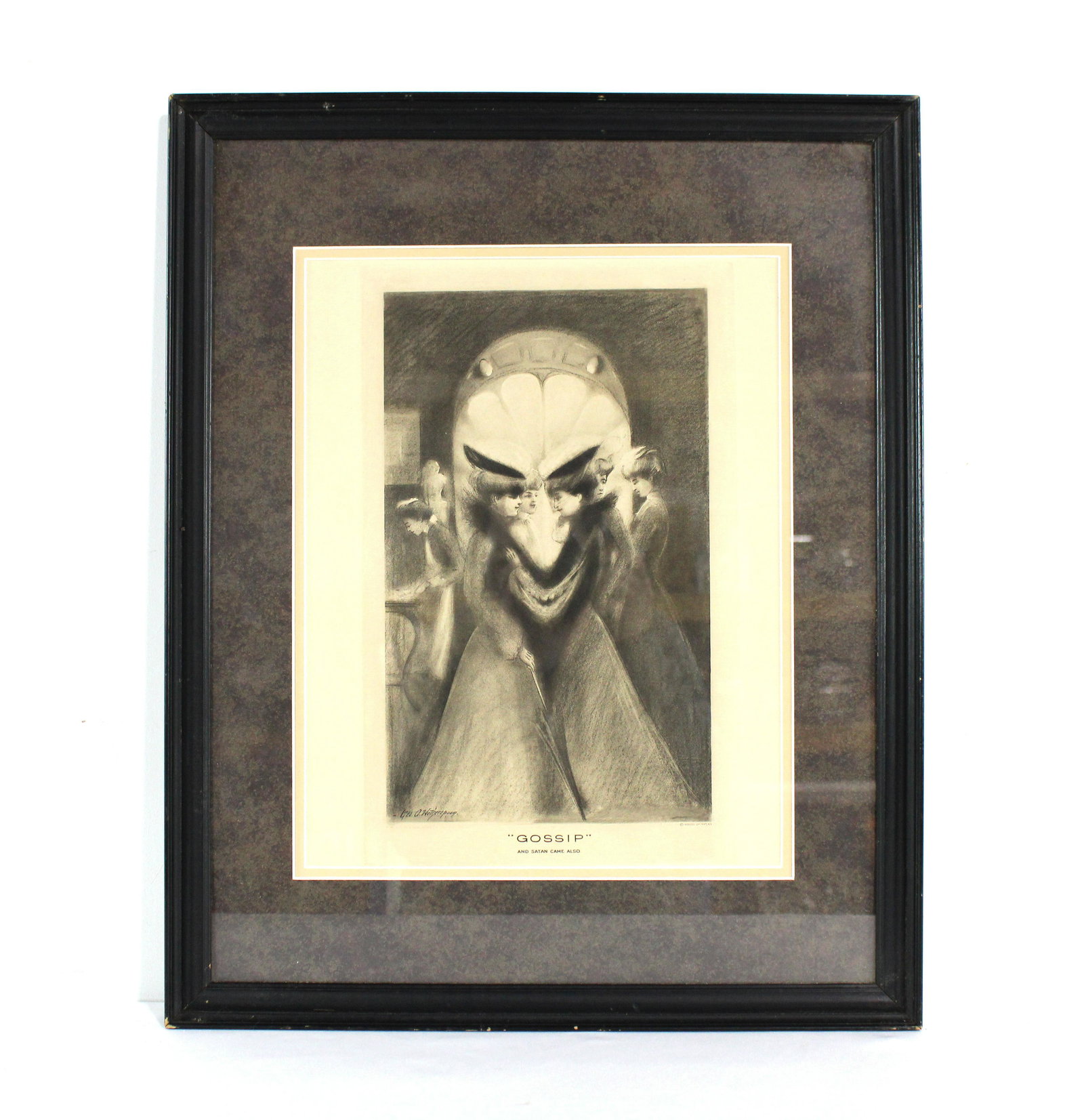 "Gossip" Etching by George Wotherspoon, Framed (1 of 4)