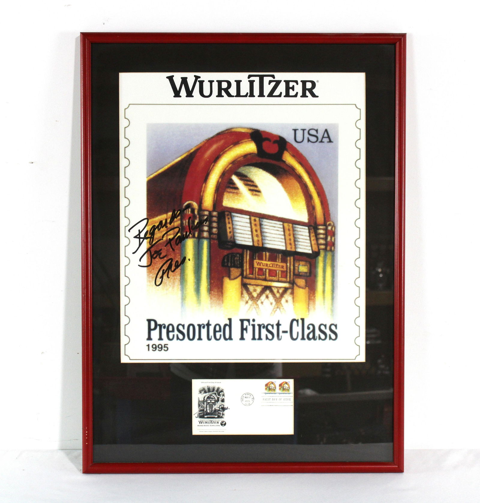 Joe Pankus, Wurlitzer President Autographed Comm. Stamp (1 of 3)