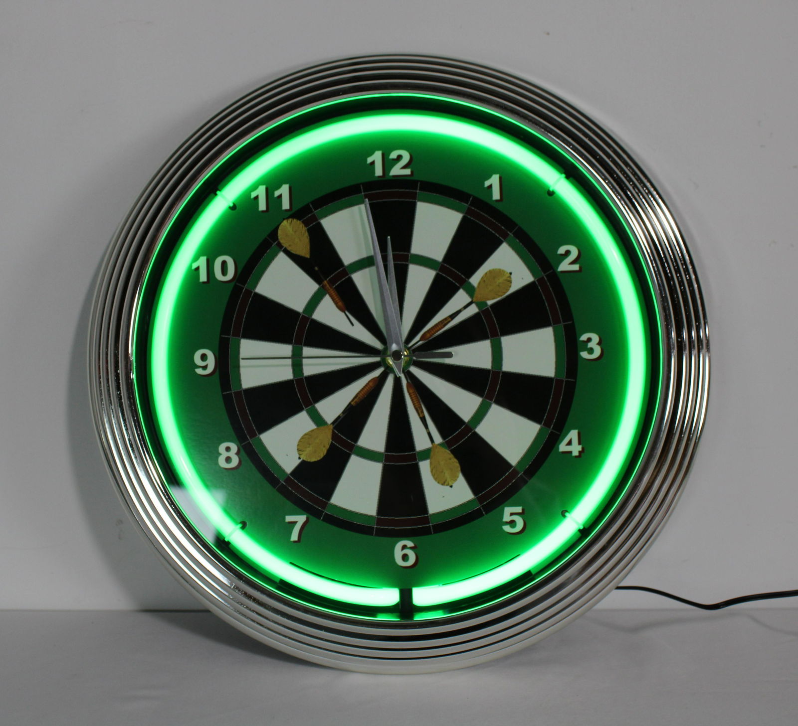 Dart Board Themed Neon Clock (1 of 2)