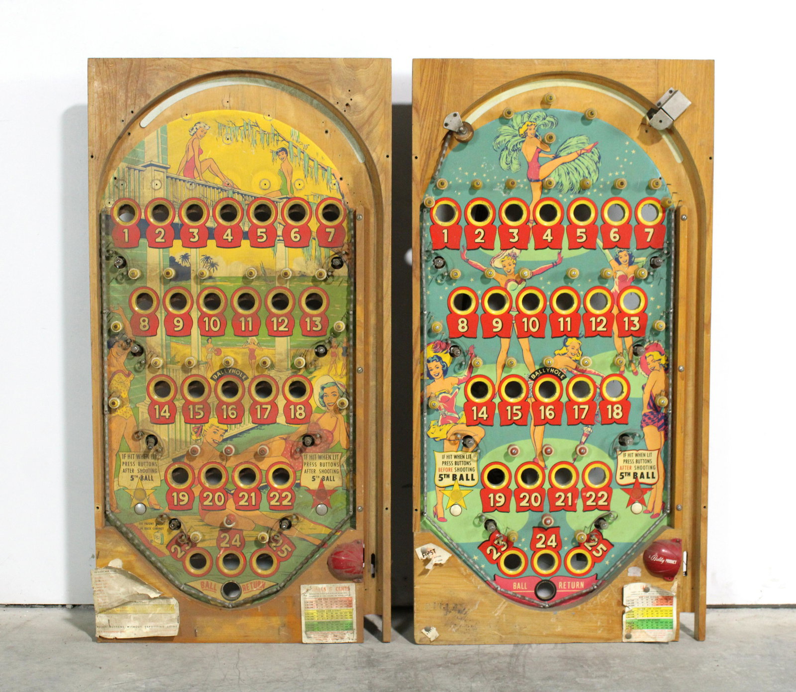 Pair of Bally Bingo Pinball Playfields (1 of 2)