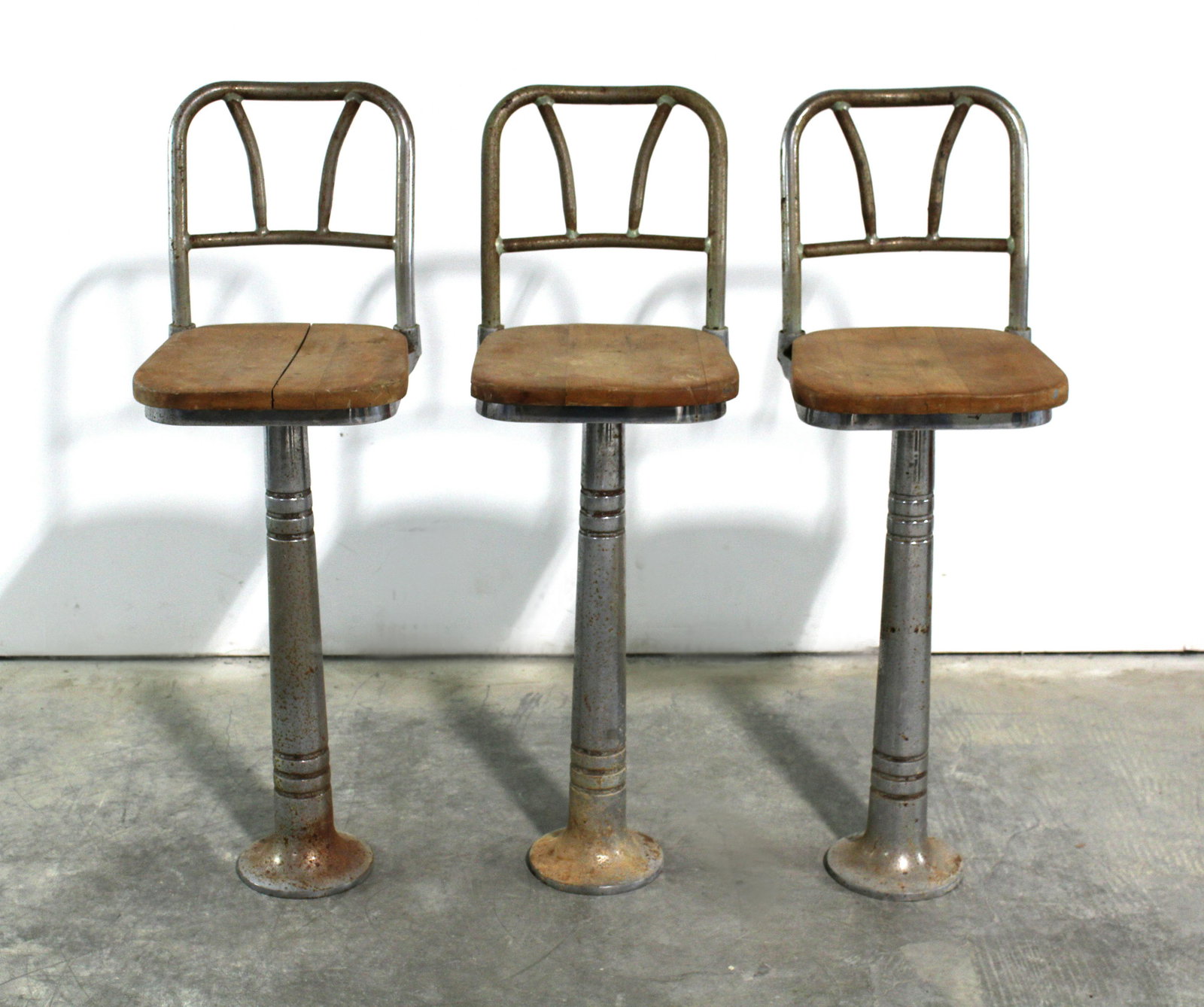 Art Deco Chrome Diner Stools (1 of 3)