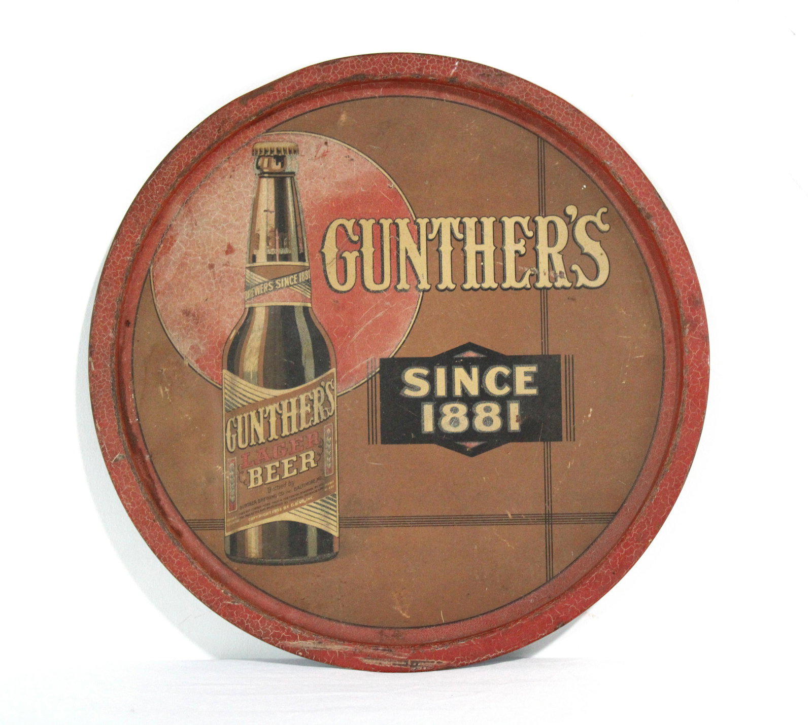 Gunther's Beer of Baltimore, MD Advertising Tray (1 of 2)