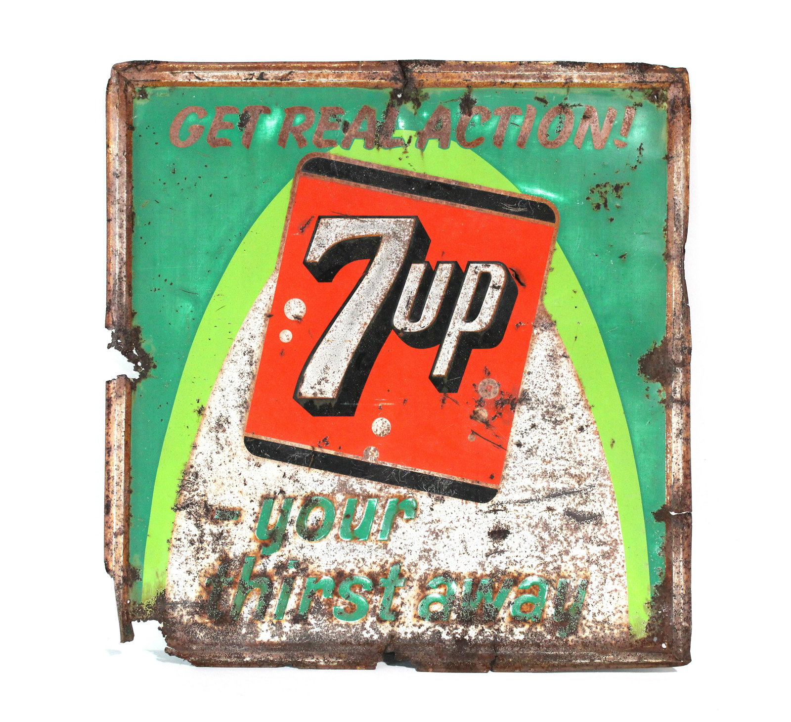 Embossed 7-Up Advertising Sign (1 of 2)