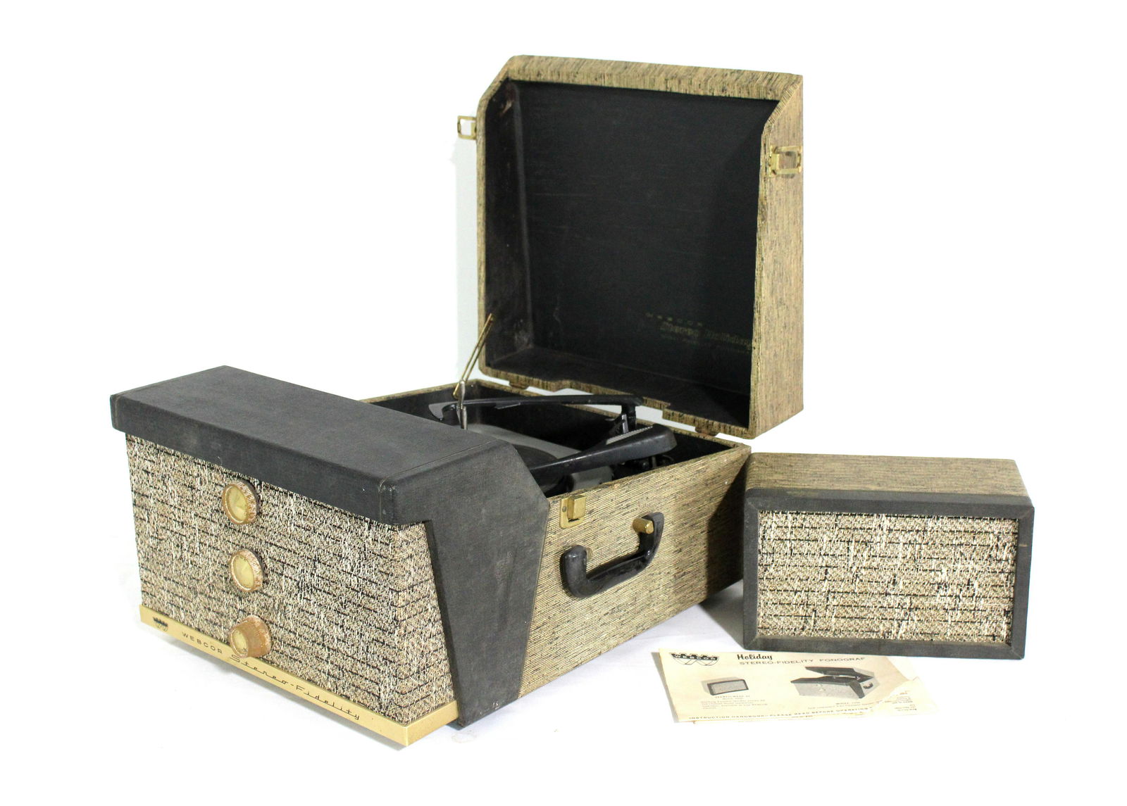 Webcor Holiday Phonograph Stereo and Speaker Mate (1 of 3)