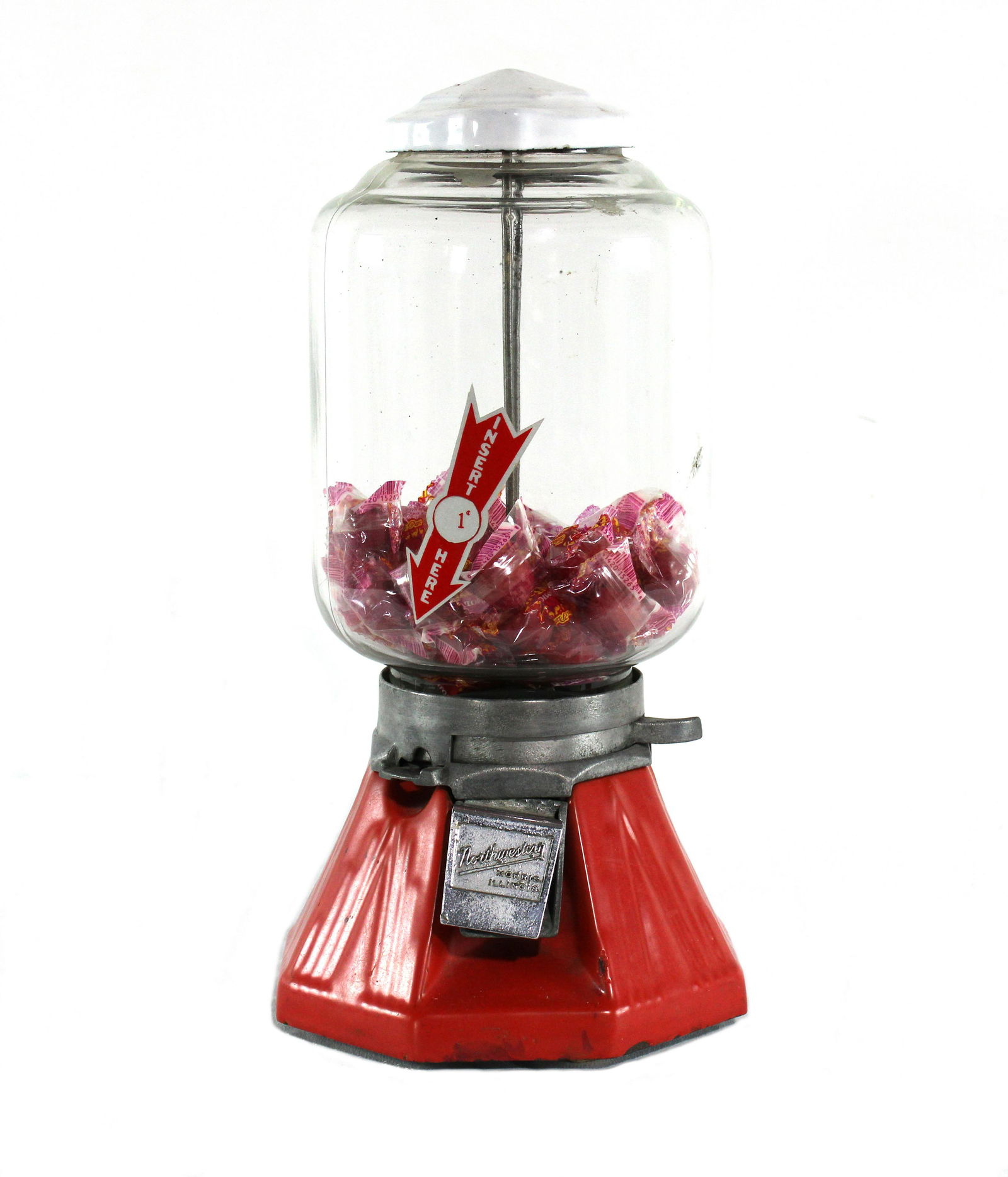 Porcelain Northwestern Gumball Vendor (1 of 3)