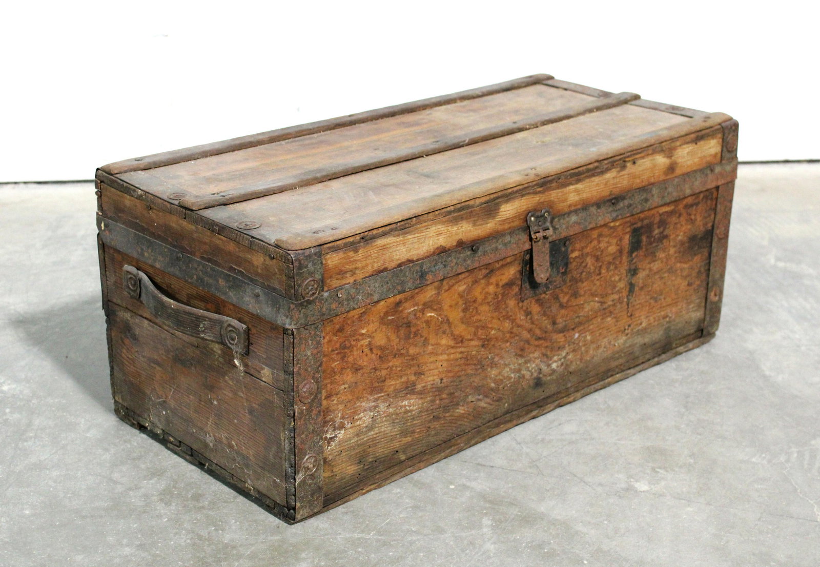 Small Antique Wooden Chest (1 of 3)