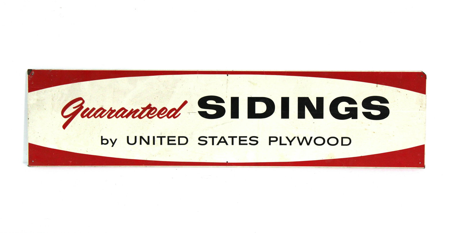 4FT Masonite Guaranteed Sidings Wooden Sign: 4FT Masonite Guaranteed Sidings Wooden Sign. This item requires third party shipping or pickup arrangements to be made. Dimensions: 12 x 48