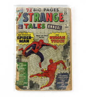 Marvel Comics Strange Tales Annual #2 Comic Book, 1963: Marvel Comics Strange Tales Annual #2 Comic Book, 1963. The Amazing Spiderman vs. The Human Torch. Bagged and Boarded. In-house shipping available.