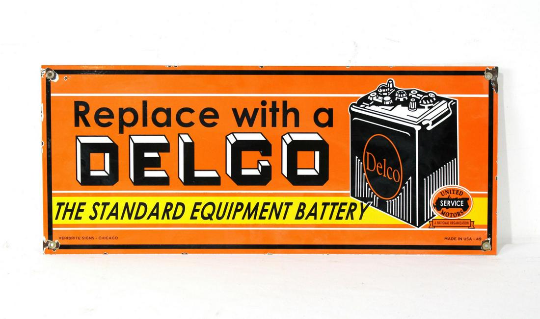 Delco Batteries Porcelain DS Sign, Fantasy (1 of 2)