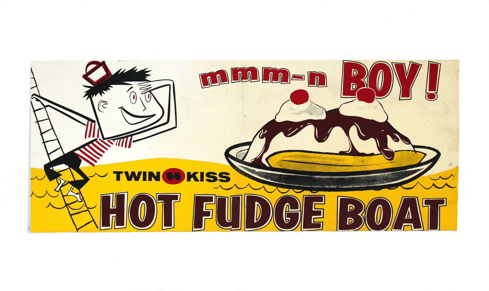 Twin Kiss Hot Fudge Boat Sign (1 of 1)