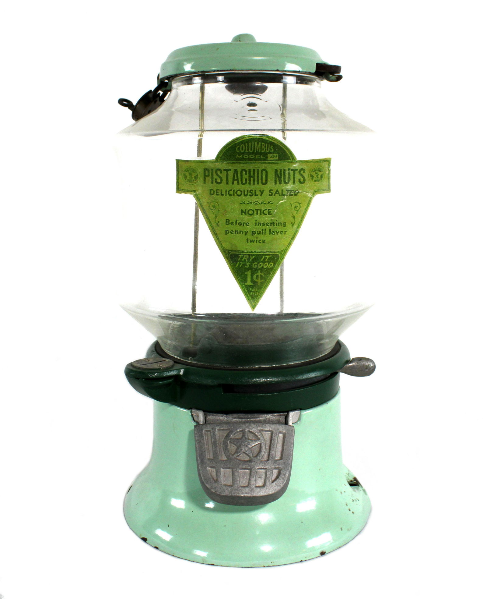 Porcelain Columbus Coin Op Nut Vendor (1 of 3)
