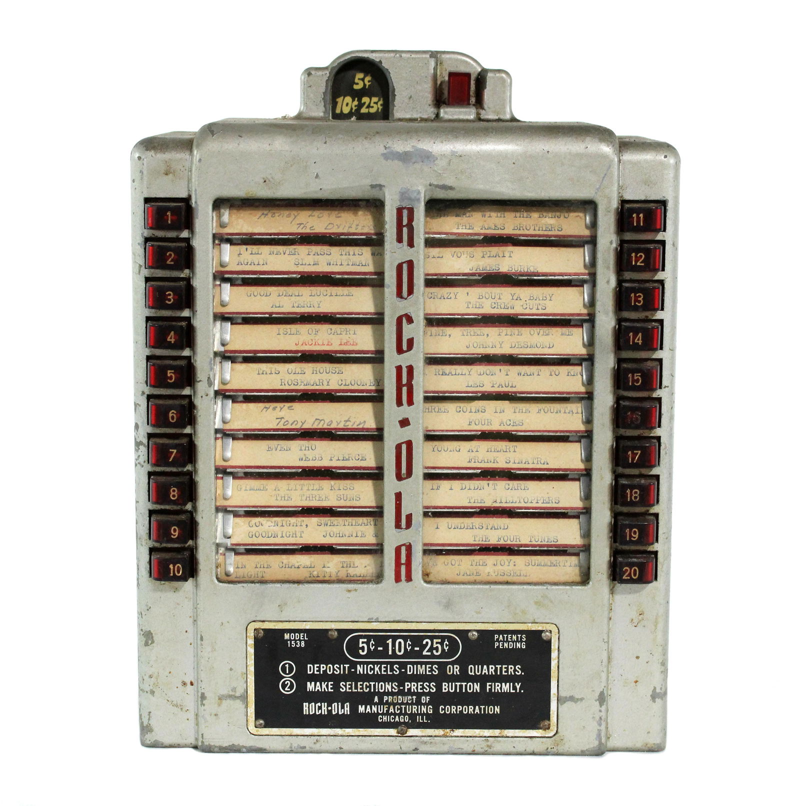 Rockola 1538 Coin Op Wallbox (1 of 3)