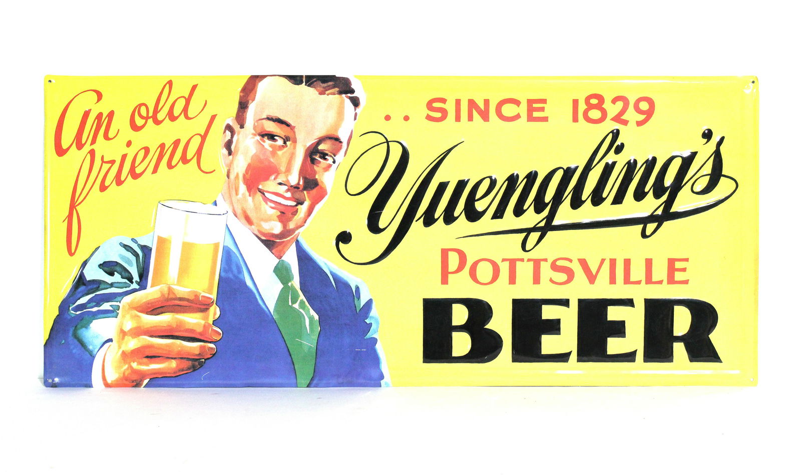 Embossed Yuengling Pottsville Tin Beer Sign (1 of 1)