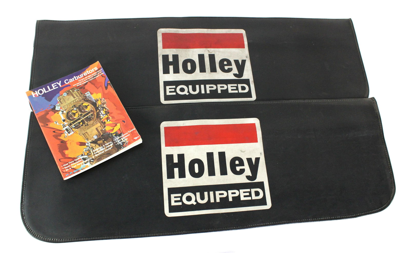 Pair of Holley Fender Covers with Holley Book: Pair of Holley Fender Covers with Holley Book. In-house shipping available. Dimensions of Cover: 14 x 39