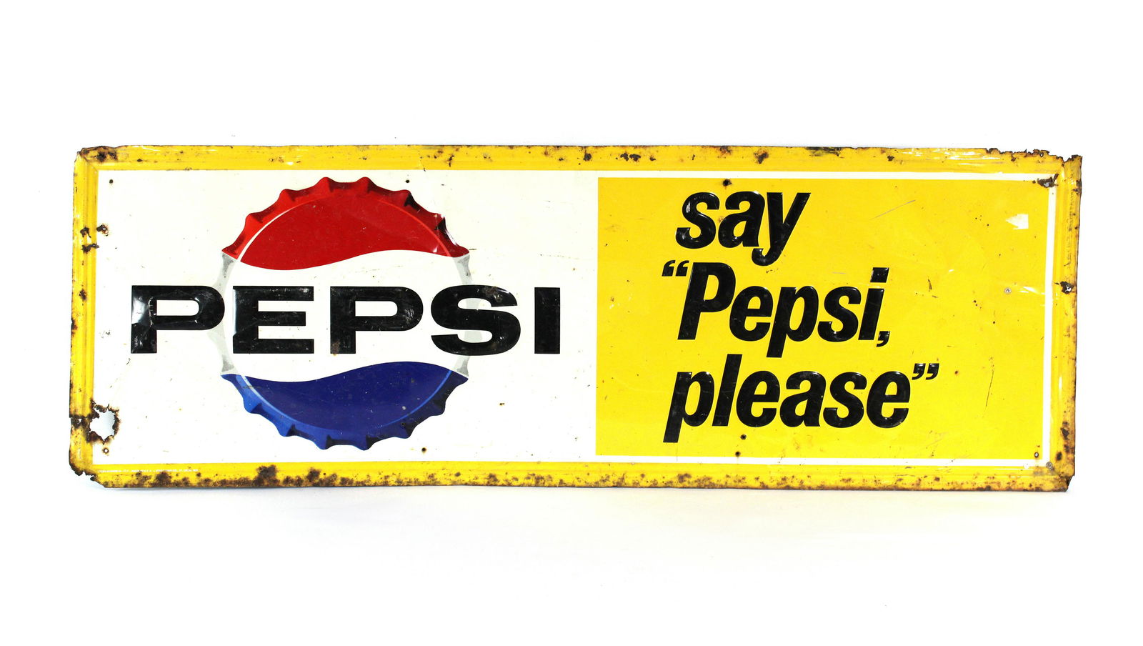 4.5 FT Embossed Pepsi Tin Advertising Sign (1 of 3)