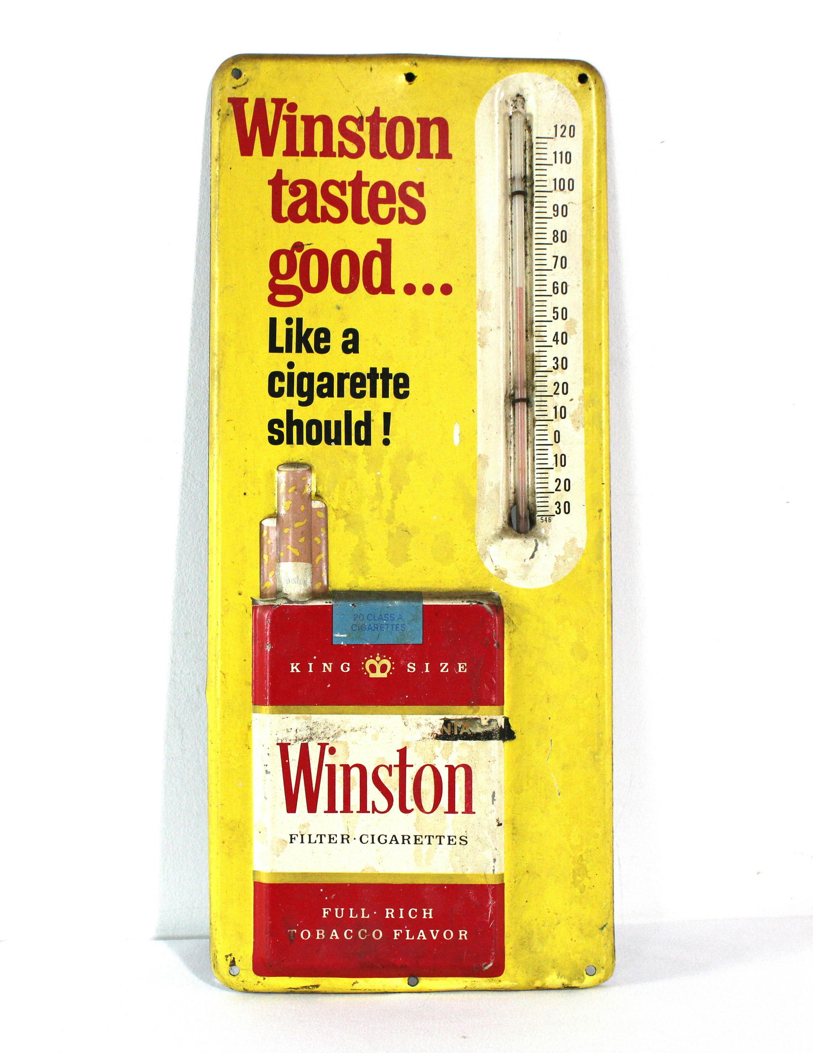 Winston Cigarettes Embossed Advertising Thermometer (1 of 2)