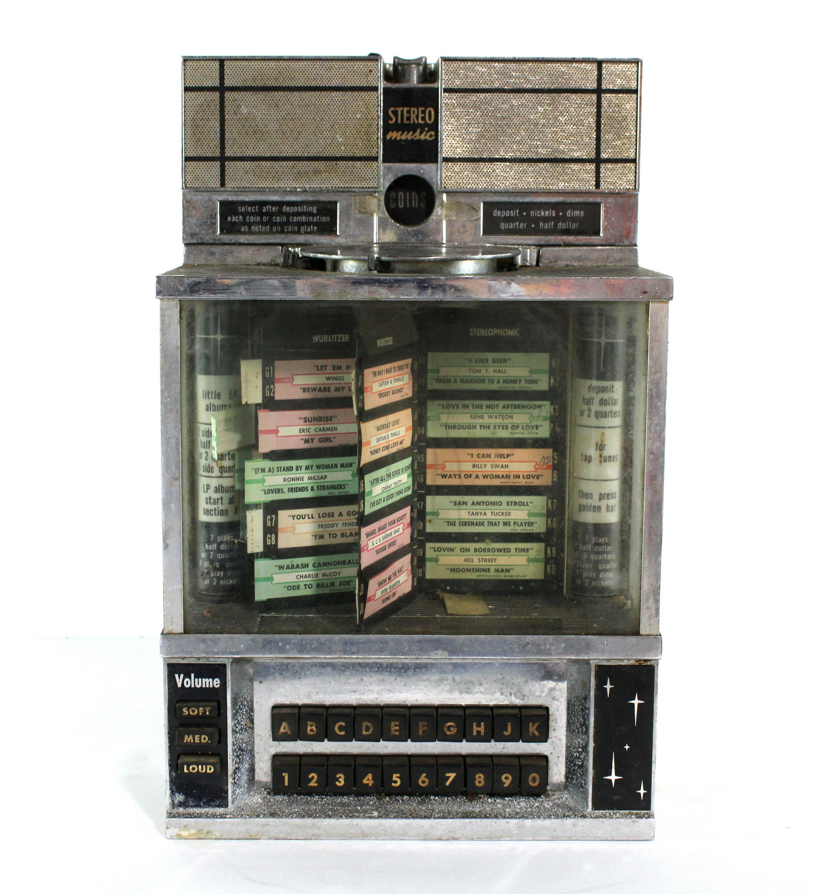 Wurllitzer Coin Op Wallbox: Wurllitzer Coin Op Wallbox. No key. This item requires third party shipping or pickup arrangements to be made. Dimensions: 18 x 11 x 8