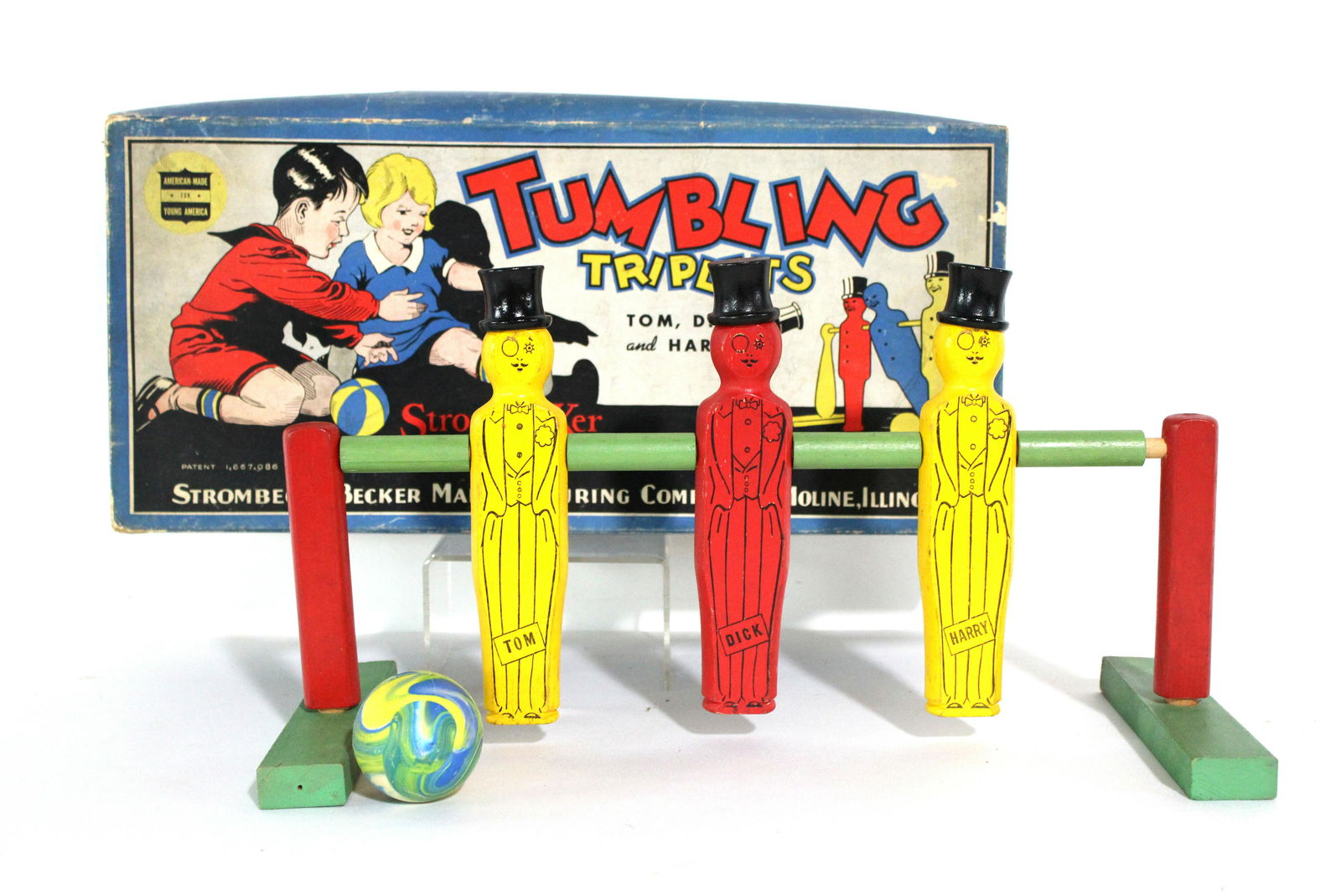 Tumbling Triplets Tom, Dick and Harry Bowling Game, 1940s (1 of 2)