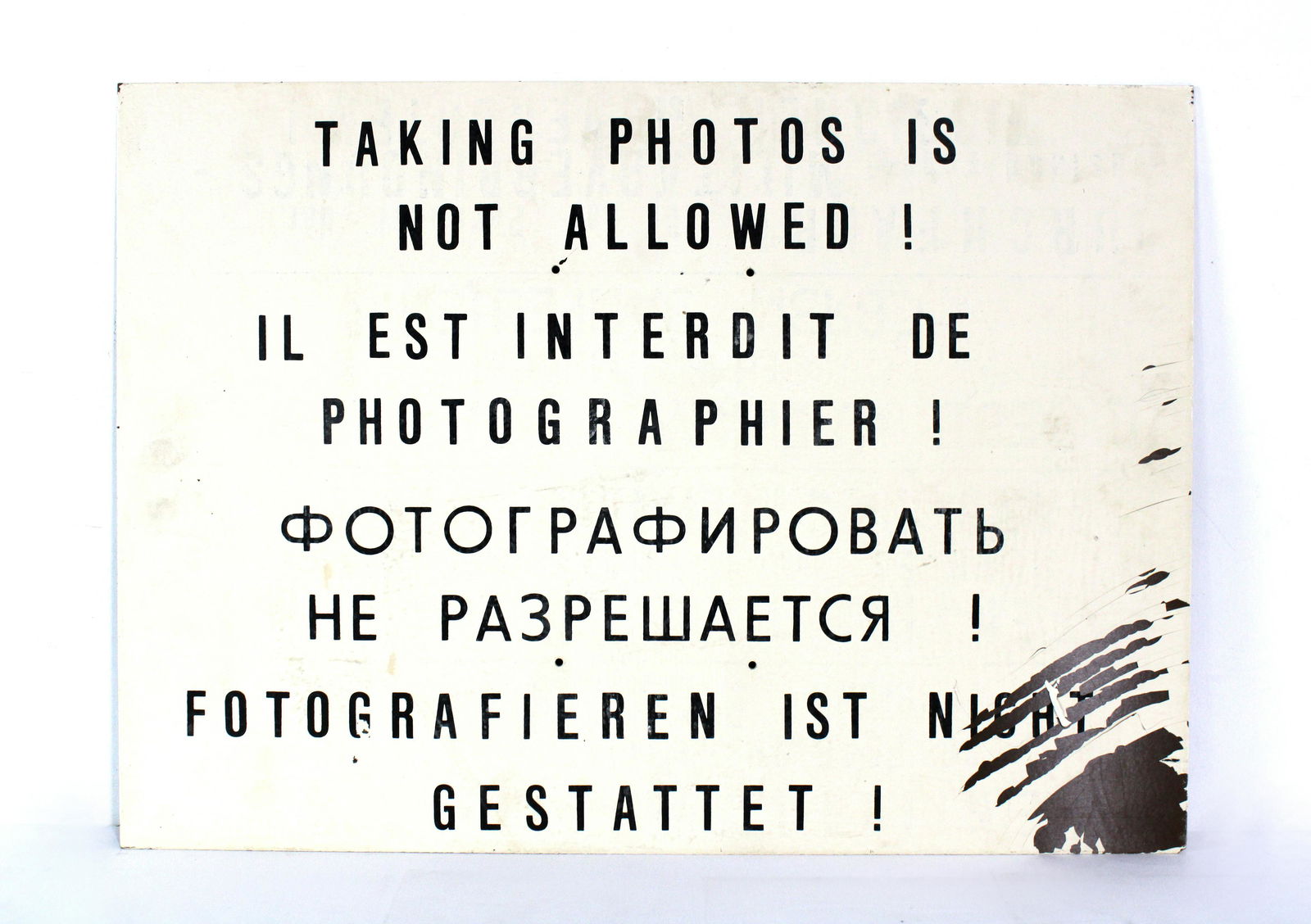 No Photographs Sign, Believed to be from Checkpoint Charlie (1 of 2)