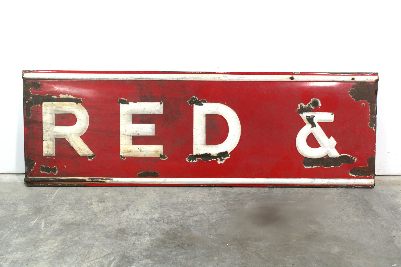 Porcelain "Red &" Food Stores Sign (1 of 2)