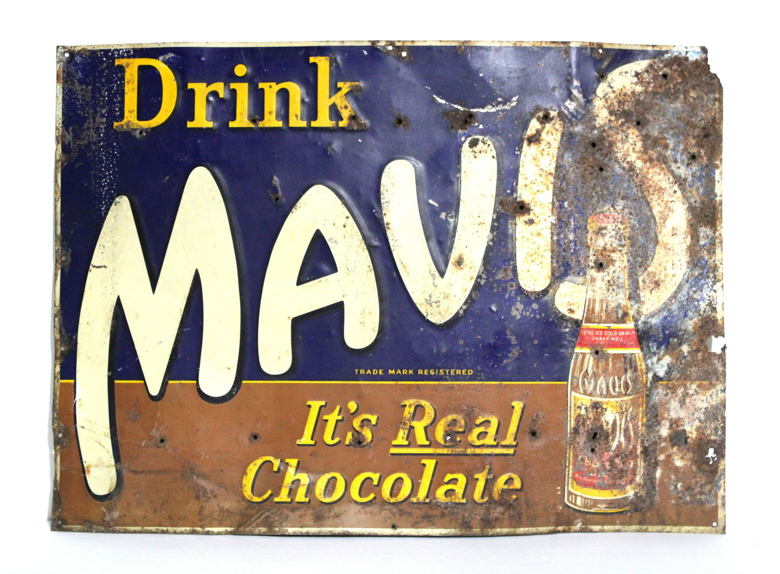 Drink Mavis Chocolate Drink Embosed Advertising Sign (1 of 2)