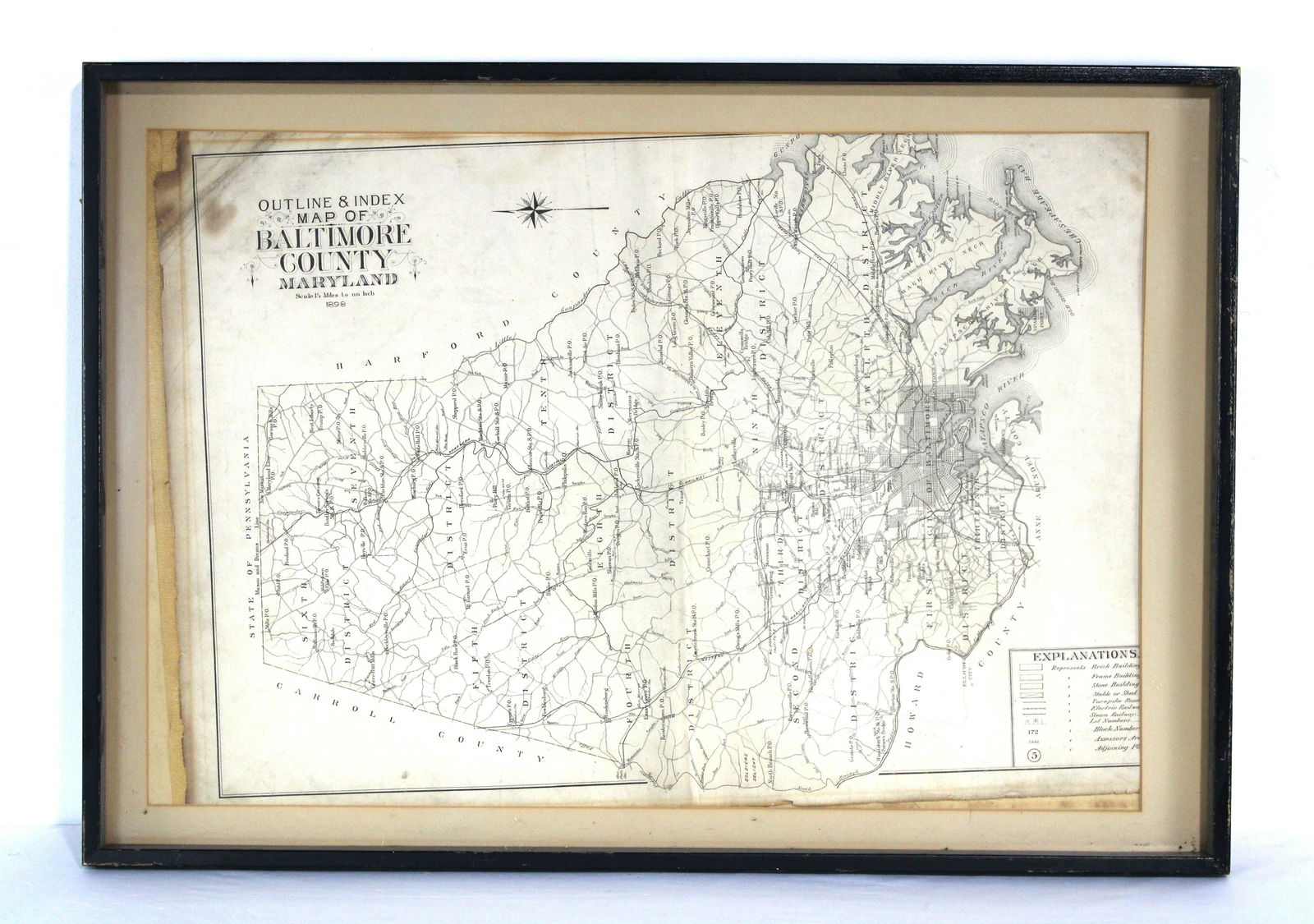 Antique Map of Baltimore County, Maryland 1898 (1 of 3)