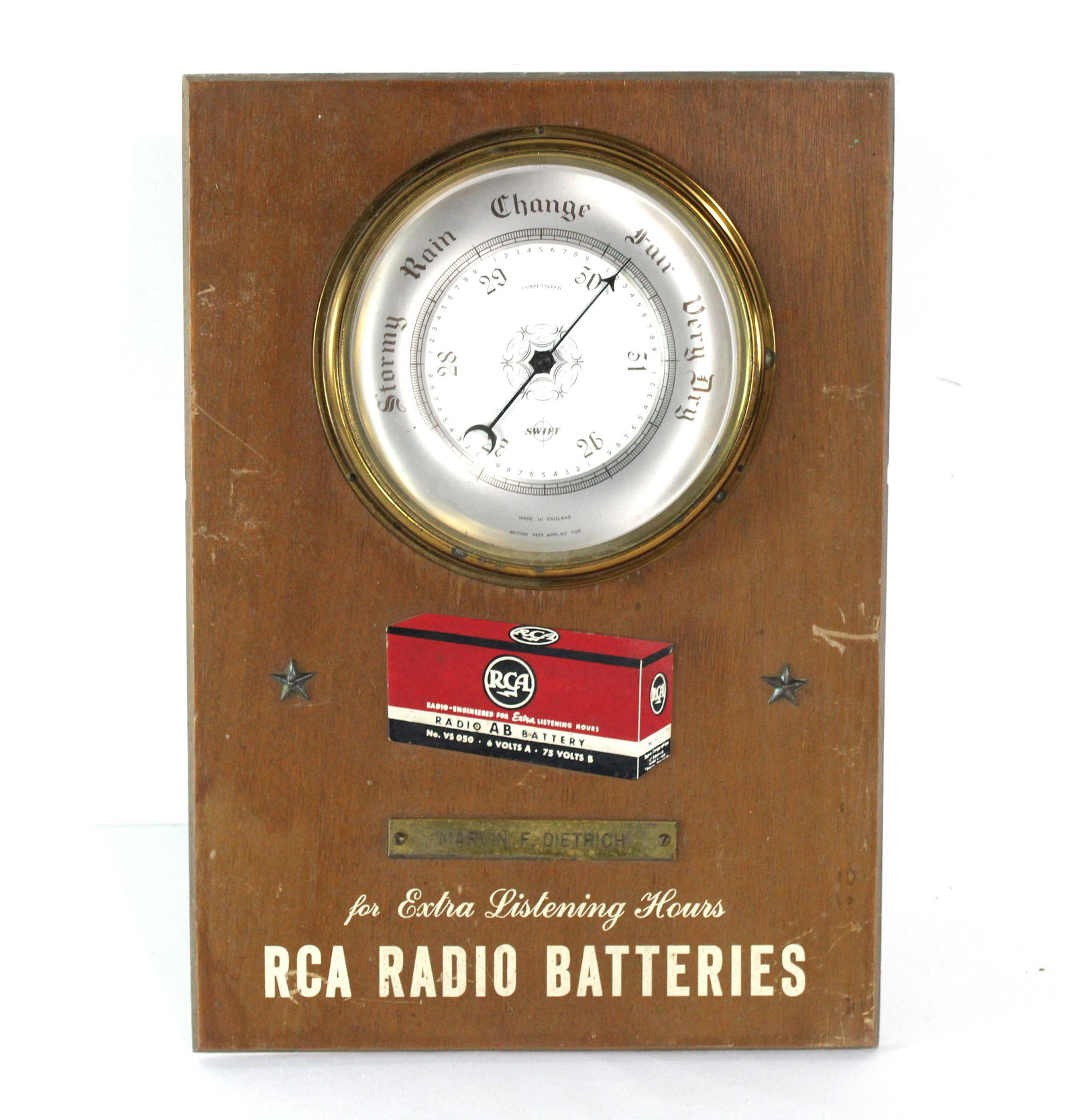 RCA Radio Batteries Service Plaque / Barometer (1 of 2)