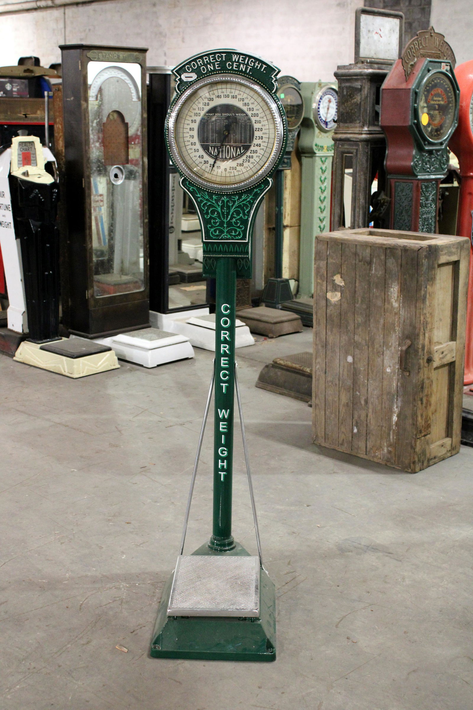 Restored Cast Iron National Coin Op Penny Scale (1 of 4)