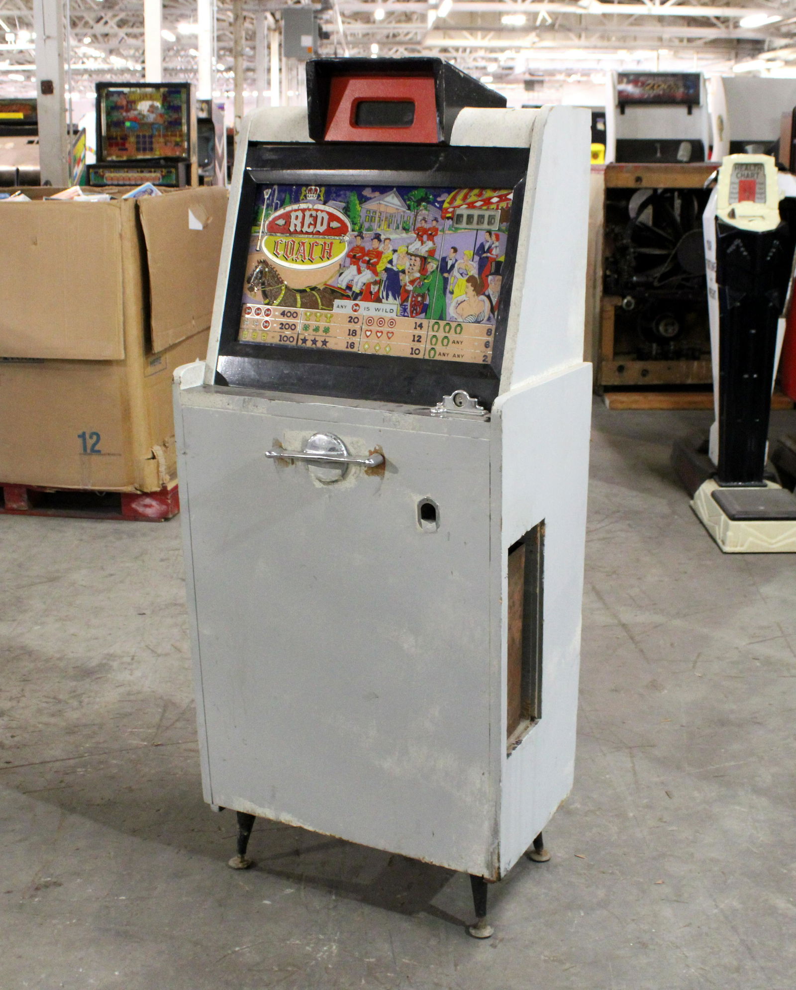 Red Coach Gambing Machine: Red Coach Gambing Machine. As found, for parts or restoration.