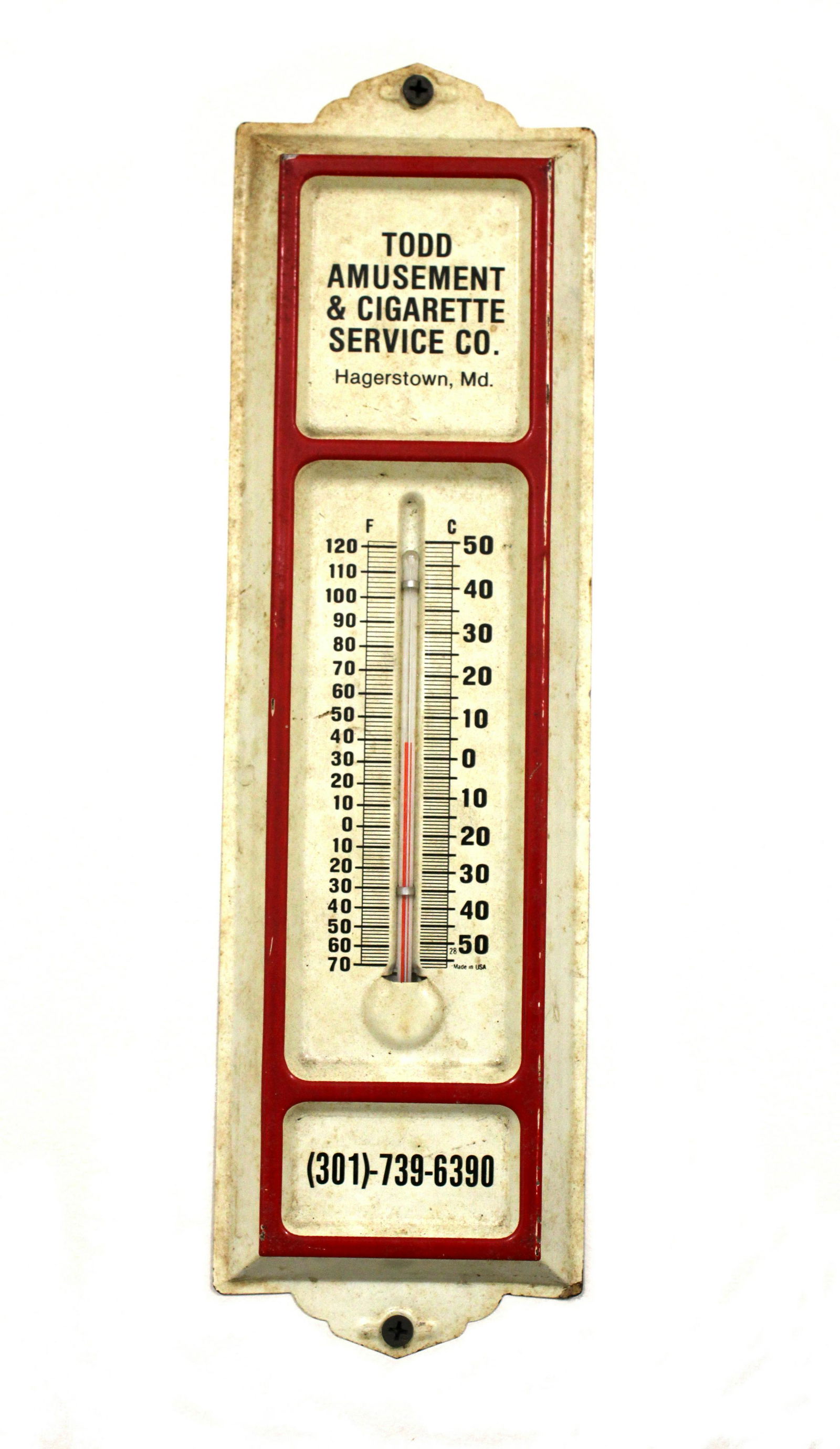 Todd Amusement Hagerstown, MD Thermometer (1 of 1)