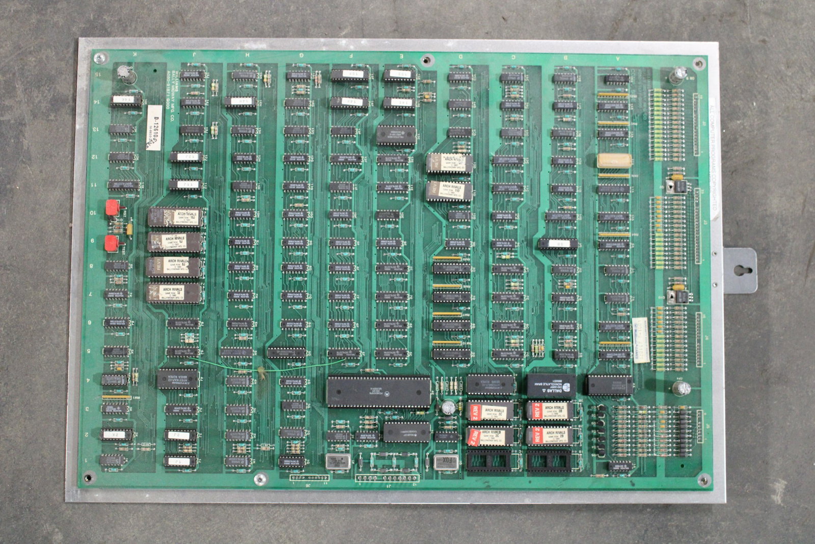 Bally Midway Arch Rivals Arcade Game Board: Bally Midway Arch Rivals Arcade Game Board. As found, untested.