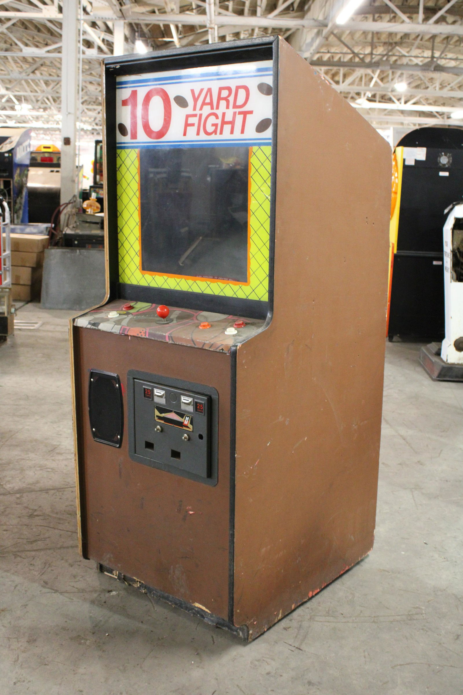 Midway Ten Yard Fight in Space Invaders Cabinet: Midway Ten Yard Fight in Space Invaders Cabinet. For parts or restoration.