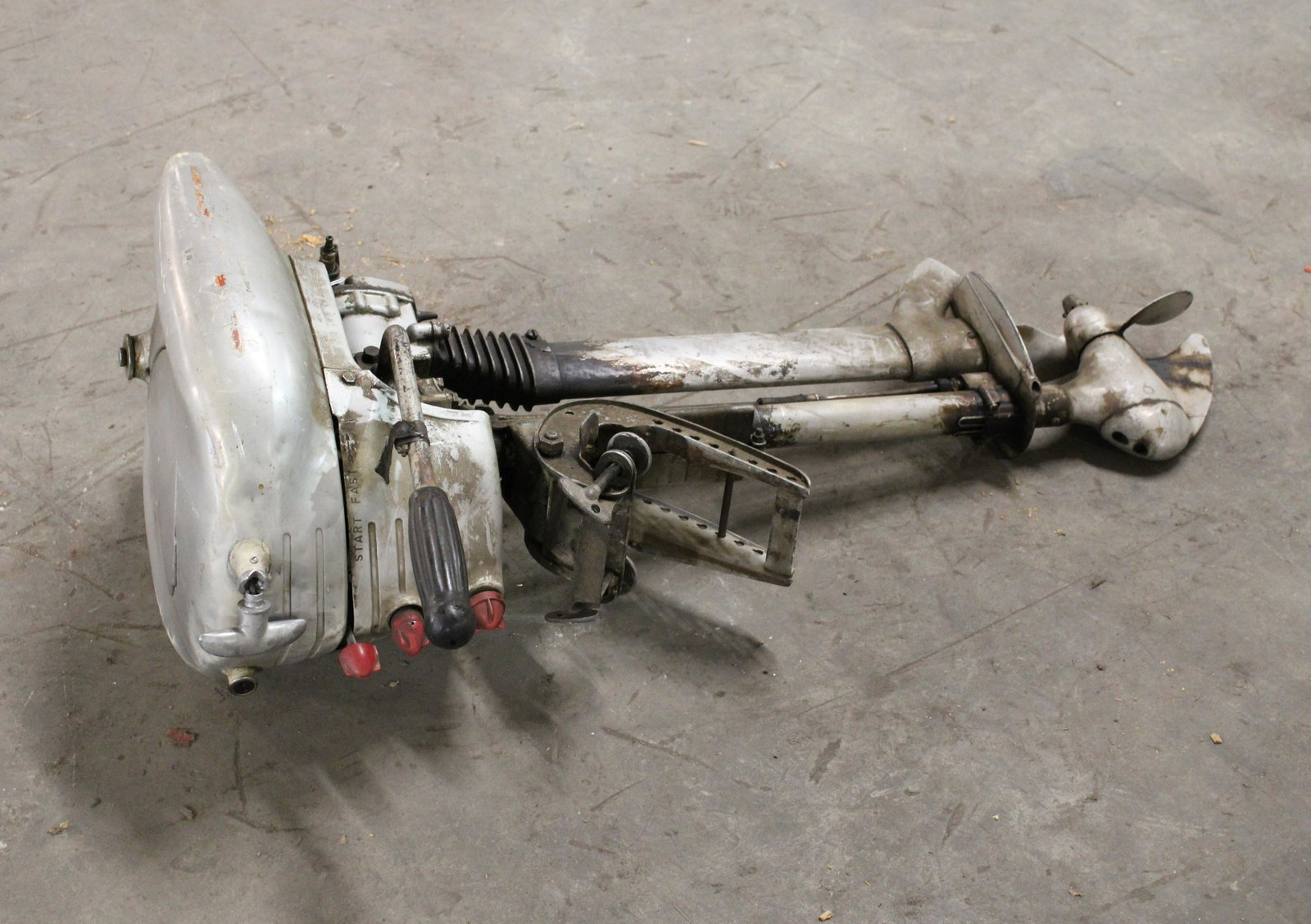 Vintage Outboard Motor: Vintage Outboard Motor. As found, for display or restoration.