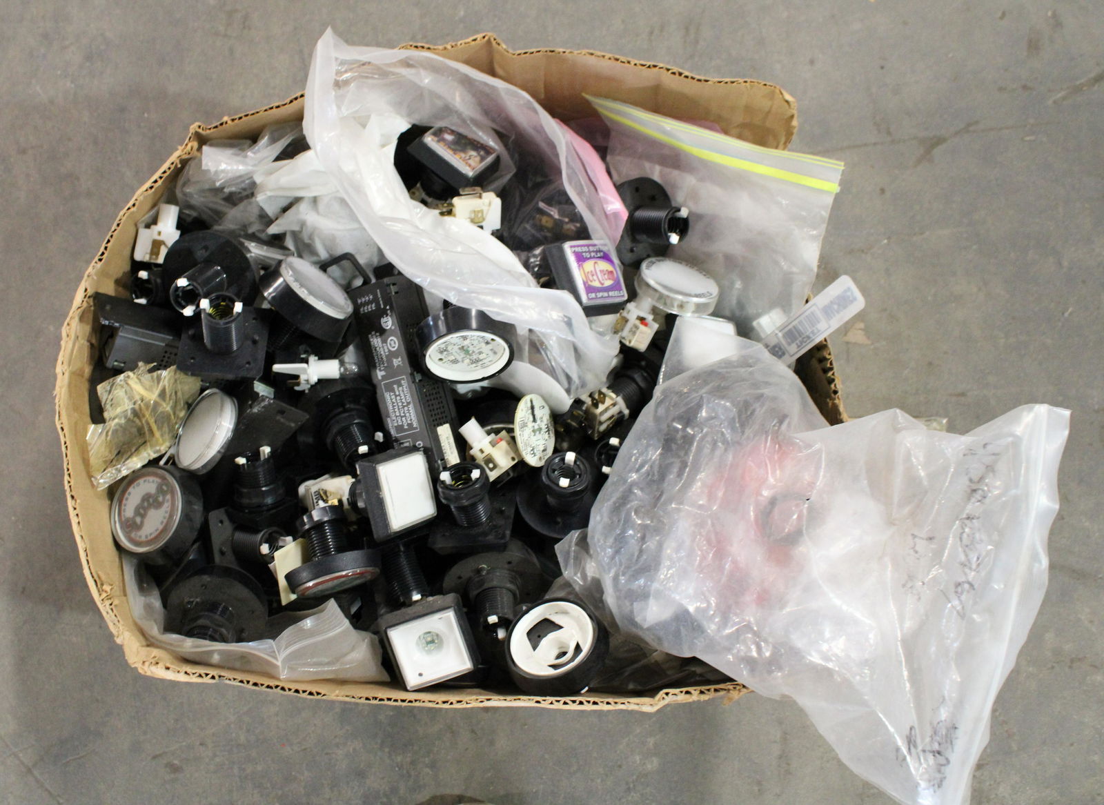 Box Lot of Assorted Arcade Slot Machine Buttons (1 of 2)