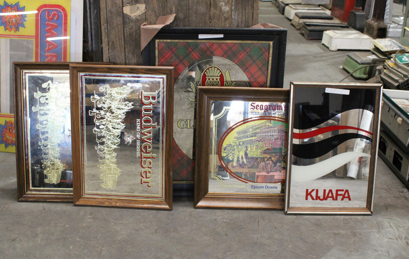 Beer Mirror Advertising Sign incl. Budweiser (1 of 1)