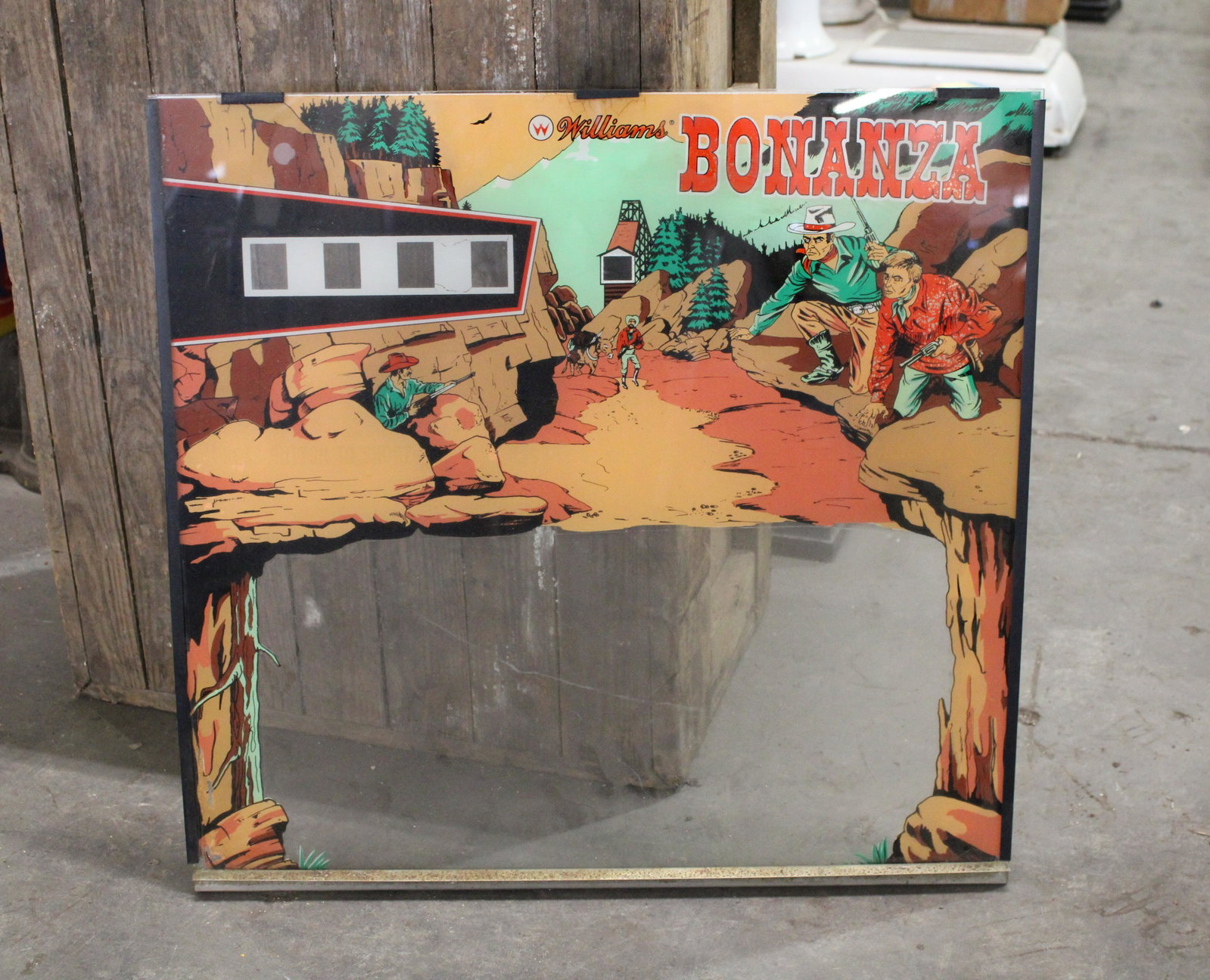 Bonanza Shooting Gallery Arcade Glass: Bonanza Shooting Gallery Arcade Glass. As found from old vending company.