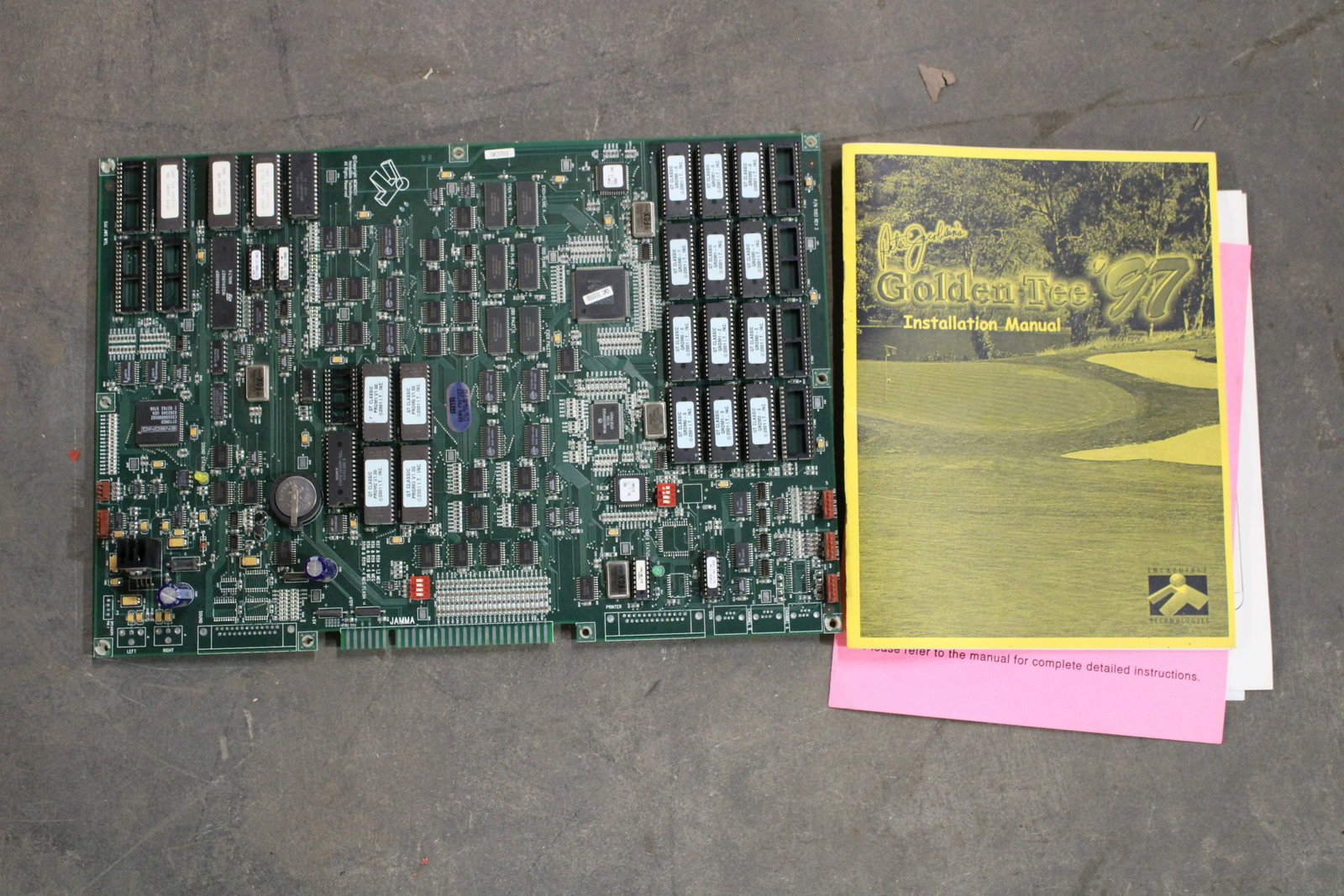 IT Golden Tee '97 Board and Manual: IT Golden Tee '97 Board and Manual. Untested, as found.