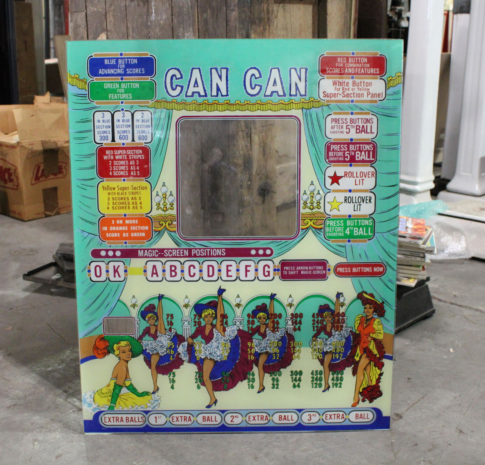 Bally Bingo Pinball Can Can Backglass (1 of 1)