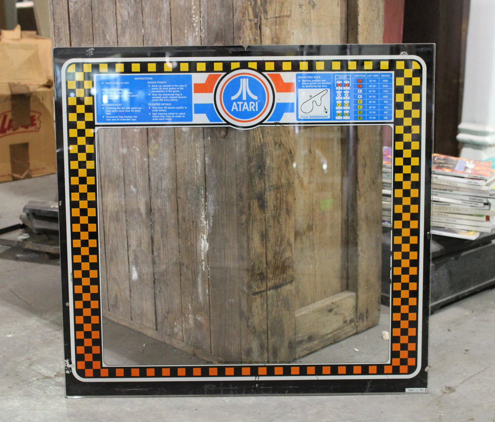 Atari Pole Position Arcade Bezel: Atari Pole Position Arcade Bezel. As found.