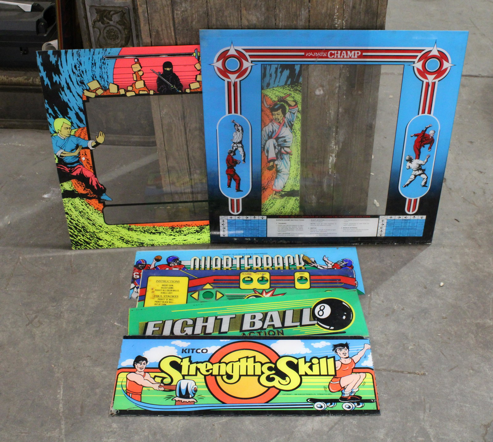 Arcade Bezels & Headers with Karate Champ: Arcade Bezels & Headers with Karate Champ. As found.