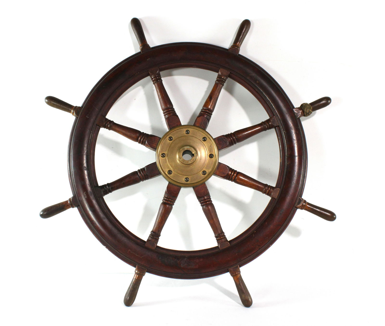 Wood with Brass Ship Wheel (1 of 2)